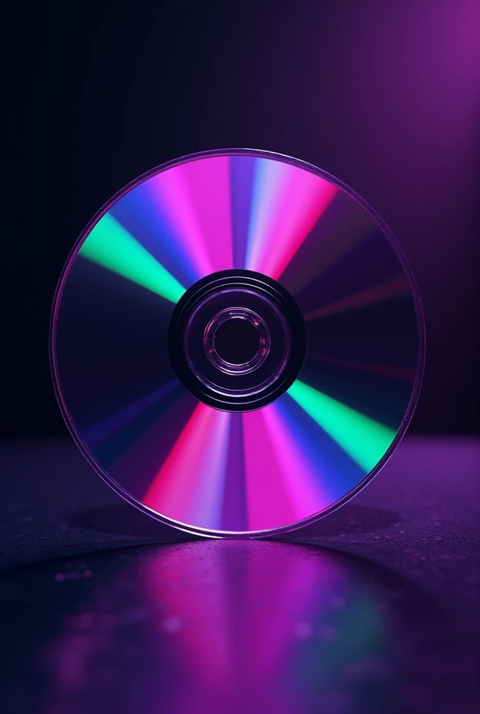 a purple and green colored cd cover with stage lights