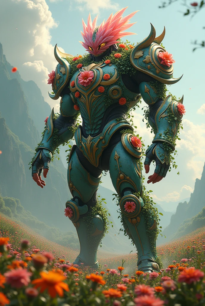 Flower guardian iron mutant flower warrior in boks field 