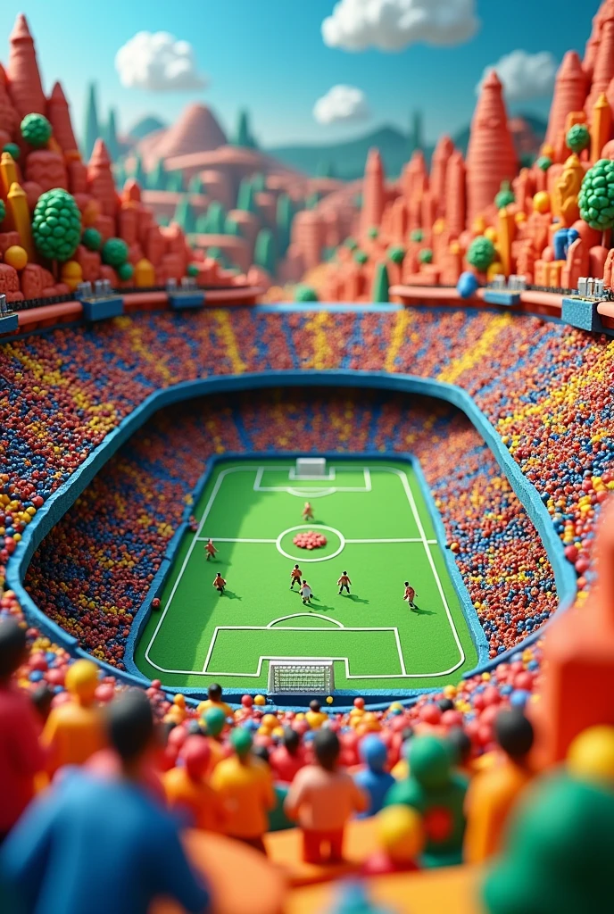 Alberto Gallardo Stadium in plasticine