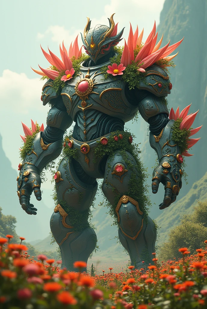 Flower guardian iron mutant flower warrior in boks field