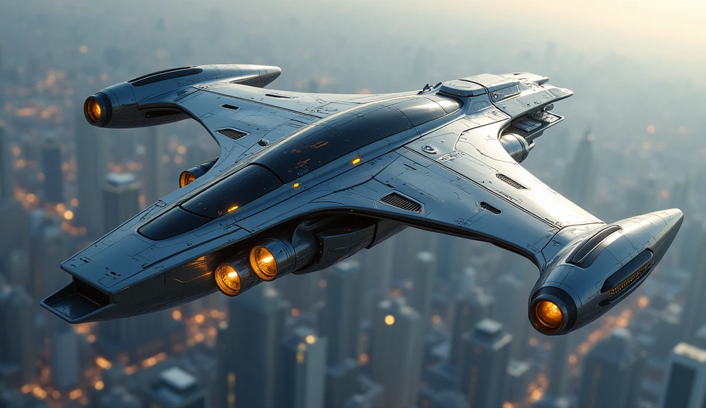 (The picture has modern high-tech，Nuclear spaceship aircraft UFO)