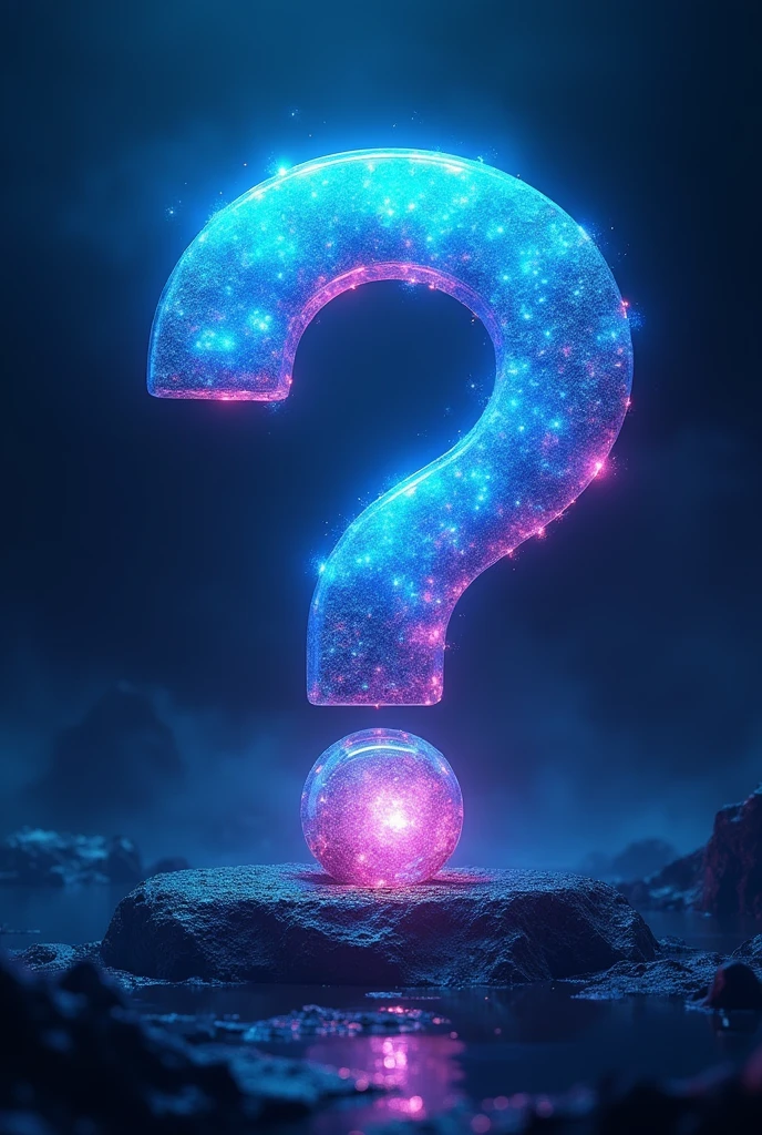 Logo with mark "?" For the cover of the Roblox game and the cover is mysterious, magnificent, and has bright, cool colors.