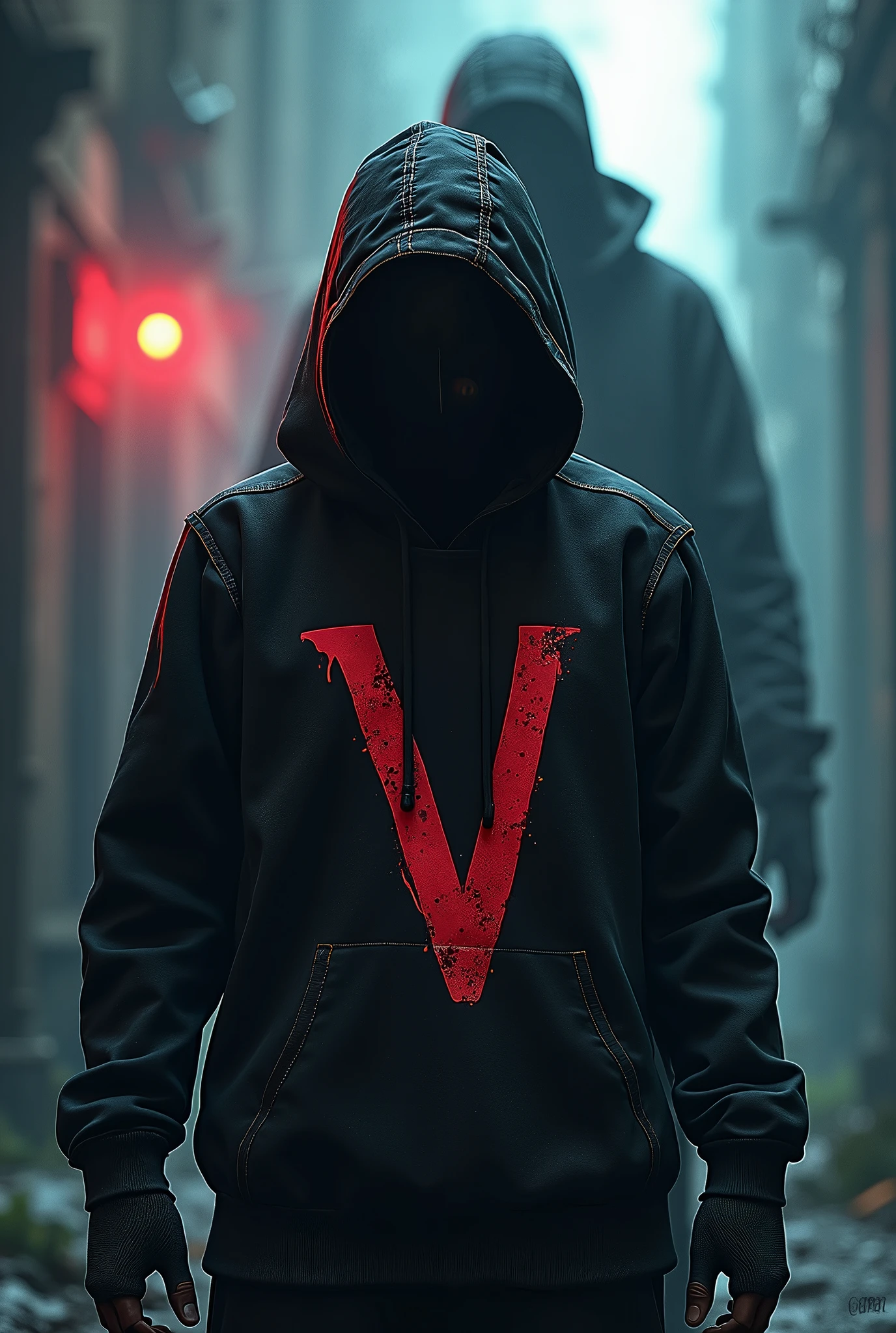 A gamer profile icon to put on your discord and steam profile with the name vertice that is me with the letter V very evident with a mysterious being in the background