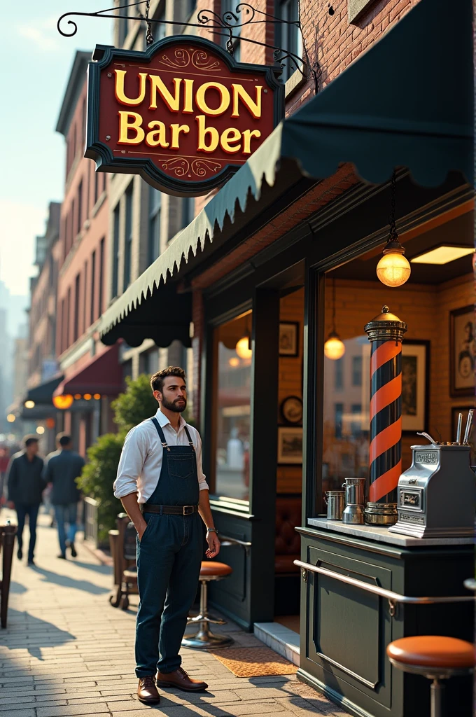 Create an image with the word Union Barber