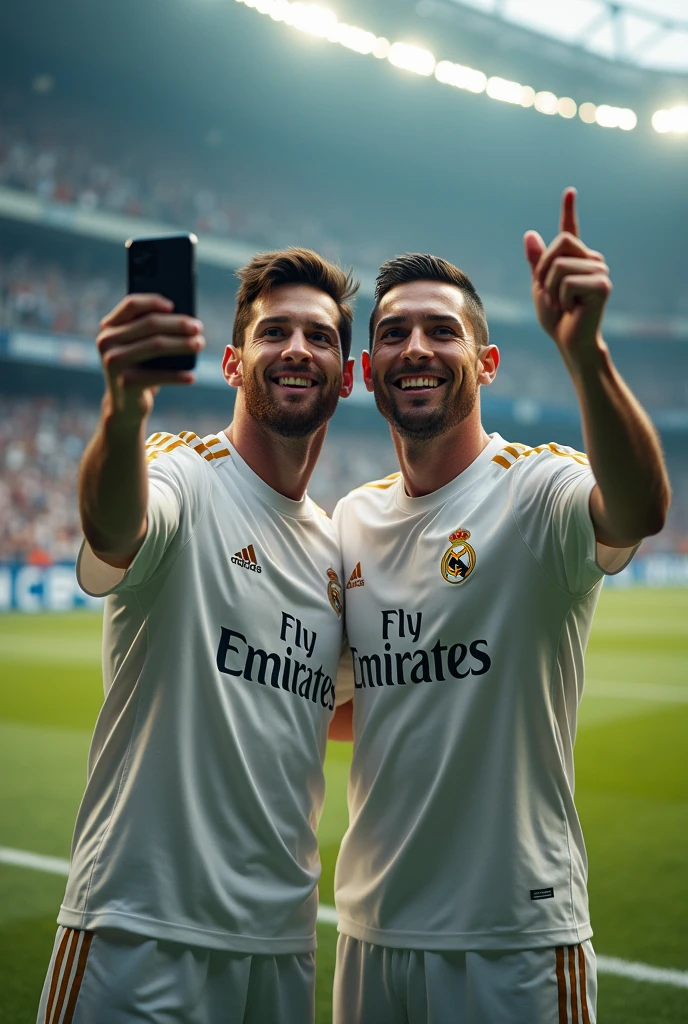 Messi in Real Madrid with Ronaldo Selfie in the same club they score