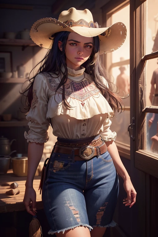 western cowboy style, cowgirl, fot, best qualityer, realisitic, realisitic, details Intricate, (fine-details), (details Intricate), cinematic light, best qualityer backlight, clear lines, 8k, super high resolution