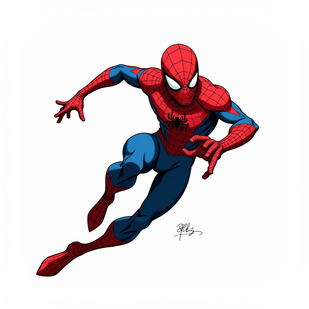 spider man drawn by akira toriyama, white background