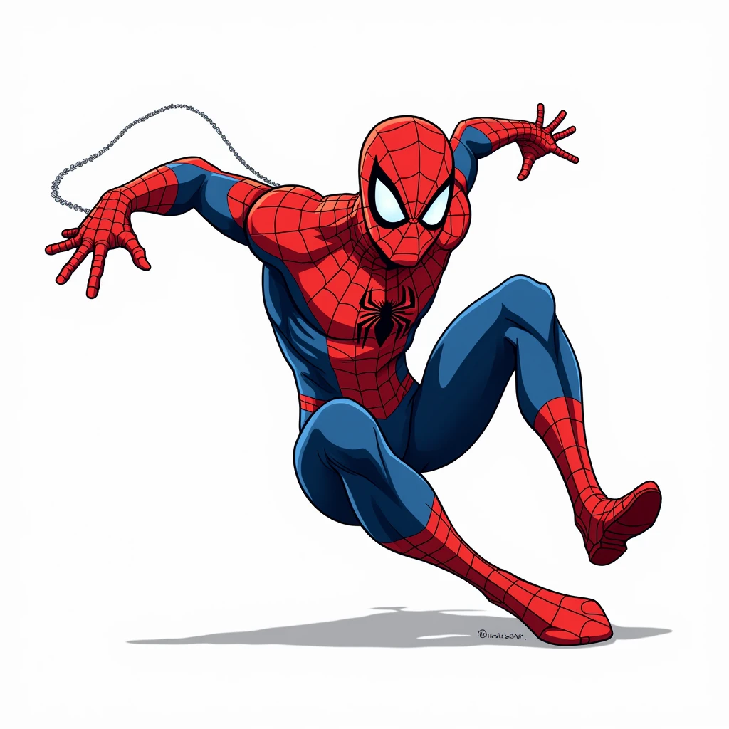 spider man drawn by akira toriyama, white background