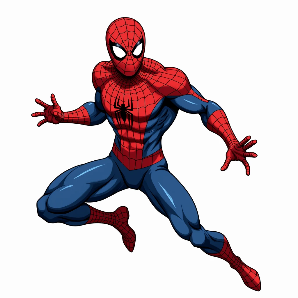 spider man drawn by akira toriyama, white background