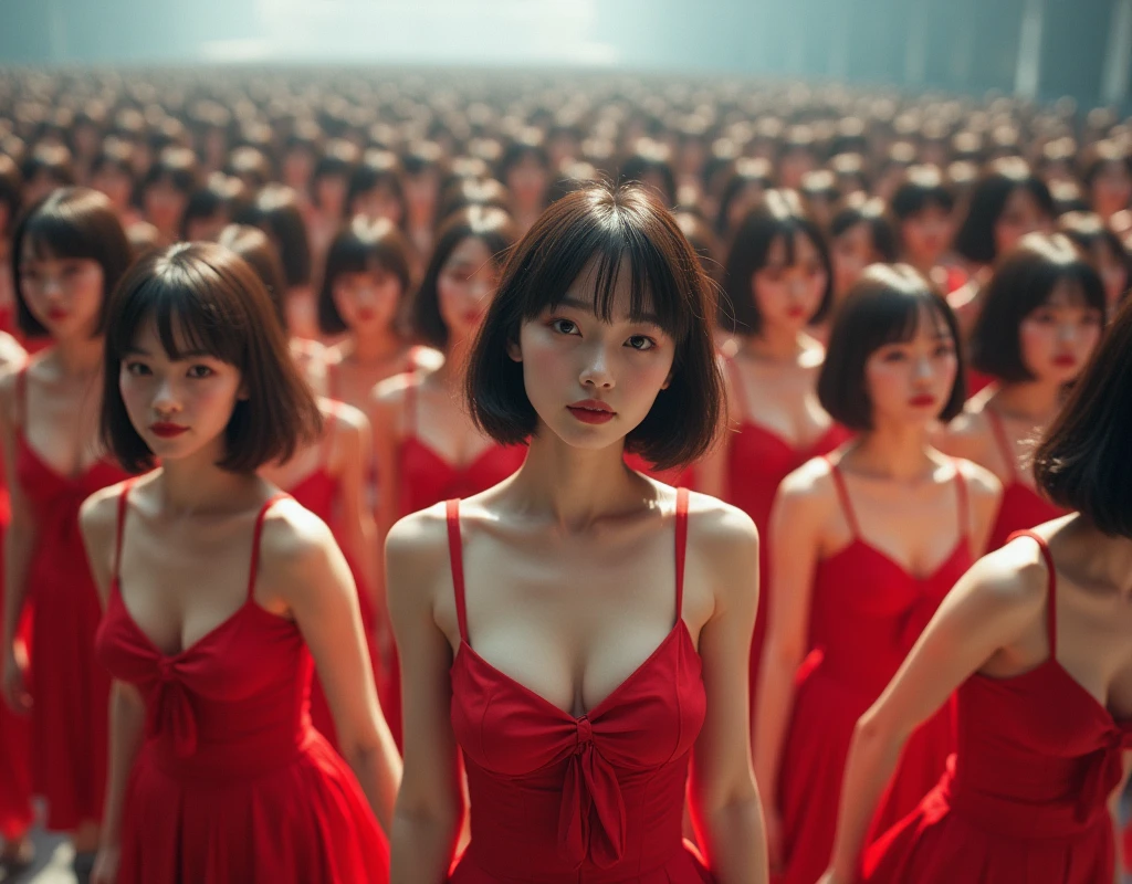 [Japanese Clone girls=Myself], [Perfect Clone girls Raw Photography Art], [16K, Highest quality, Ultra-high resolution], (((Unrealistic, Unprecedented sight, hyperdimensional space, A sight beyond imagination, (((A world of mass proliferation of myselves, Ultra-realistic)))))), (Japanese, woman, 25-year-old, Saito-Asuka), ((Small face, Brown and black hair, Short Hair)), ((Very beautiful detailed girls, Accurate body structure, Very detailed and perfect super busty body)), ((amazing super big tits, Large, swelling breasts)), (Dark Eyes, Mature face, Cute Smile, A gentle gaze), (Happy laughter), [[(((((Very detailed, 1girl→1,000,000,000,000,000,000,000,000,000,000,000,000,000cloning girls))))), (((((Extremely detailed and precise depiction of the double, Perfectly the same girl, The exact same smile, Perfect matching hairstyle, Perfect same clothes, Exactly the same height, Perfect same super busty))))), (((((Myself only))))), (((Very detailed, on stage, Idol Group, Nogizaka46's stage costumes, 1,000,000,000,000Myself))), (((Very detailed, General seating, camisole, 1,000,000,000,000,000,000,000Myself)))]], (((Perfect description, Smiling face, hug, wave hands, Matching poses, Matching dance, Sexy pose, In a row, Infinite Alignment))), (((Very detailed, Super crowded in a different dimension, Abnormal crowding, Super crowded))), (Large Concert Hall, Front bright light, Illuminated by spotlights, Live Stage Lighting), (((Very wide field of view, Very detailed, Finely detailed depiction of ultra-near-distance images without blur)))), Group idol group photo, Anywhere Angle
