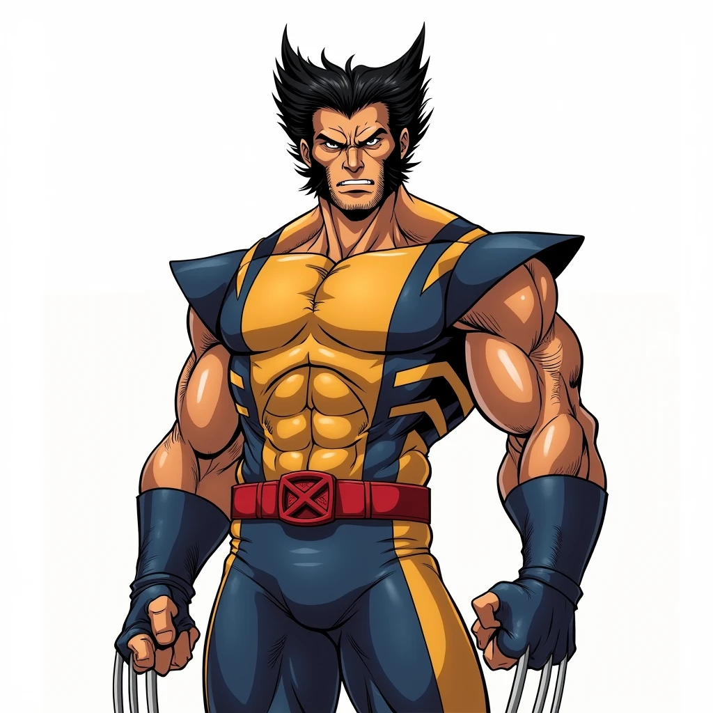 wolverine drawn by akira toriyama, white background