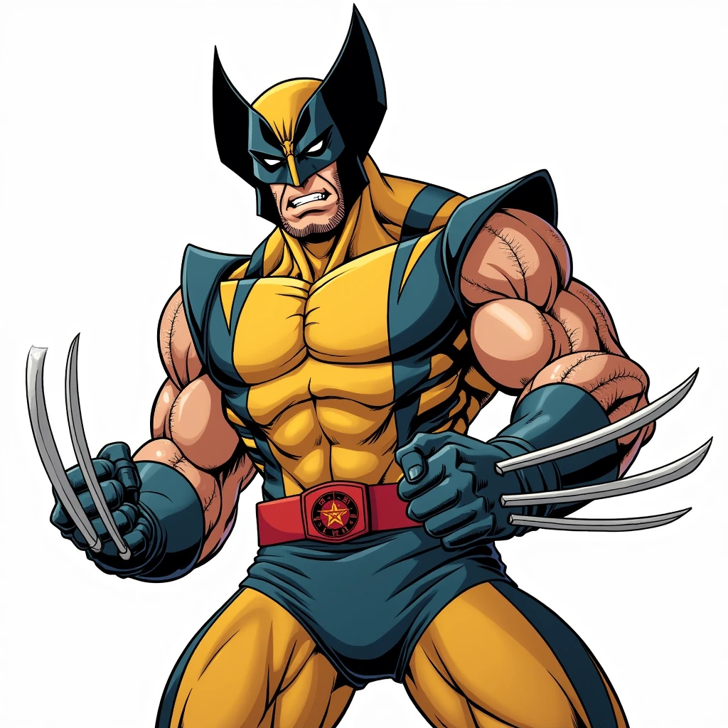 wolverine drawn by akira toriyama, white background