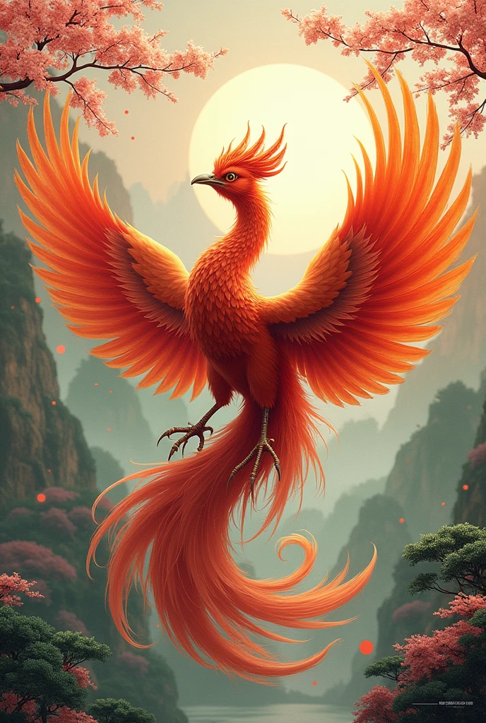 Photorealistic,Chinese phoenix,Oriental elements,khd
