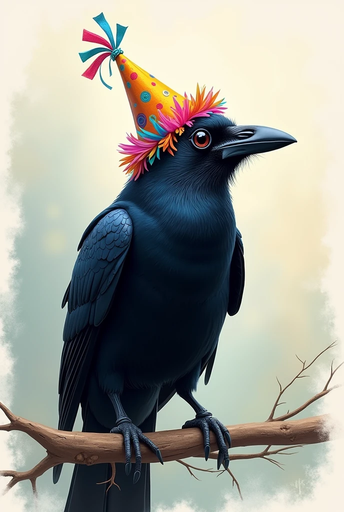 Jubilee, The crow, with birthday hat