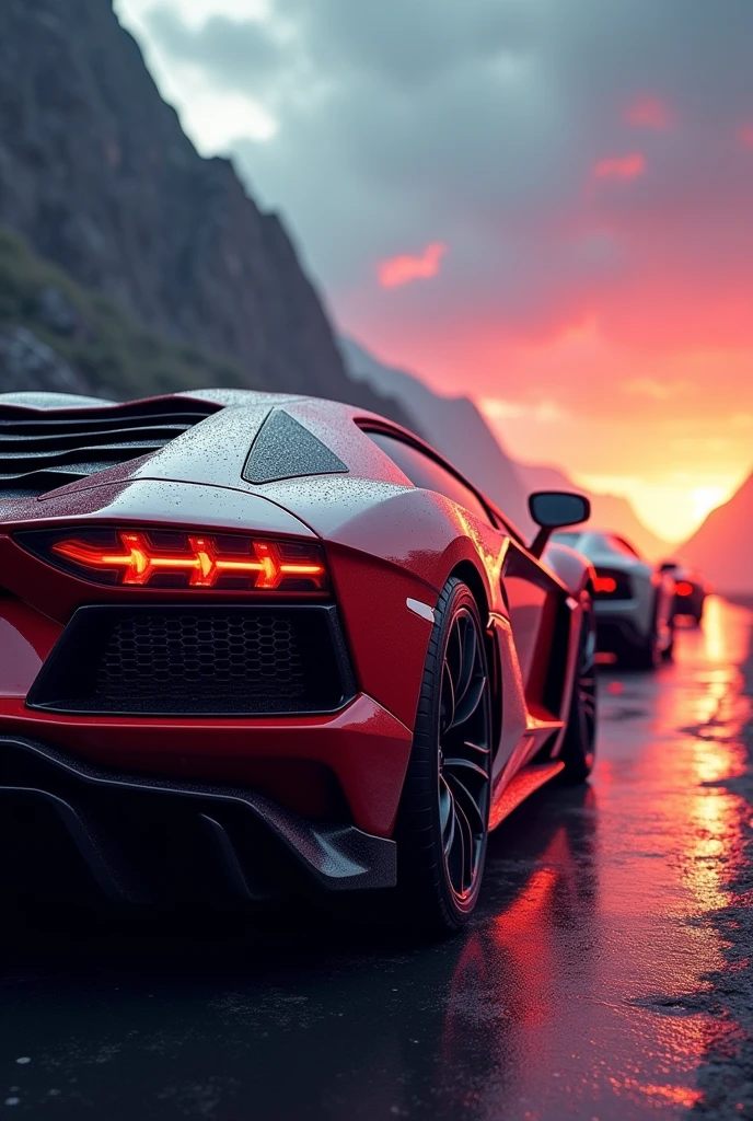 Make a short YouTube thumbnail of the top 10 most expensive cars that is very eye-catching and attractive to the public