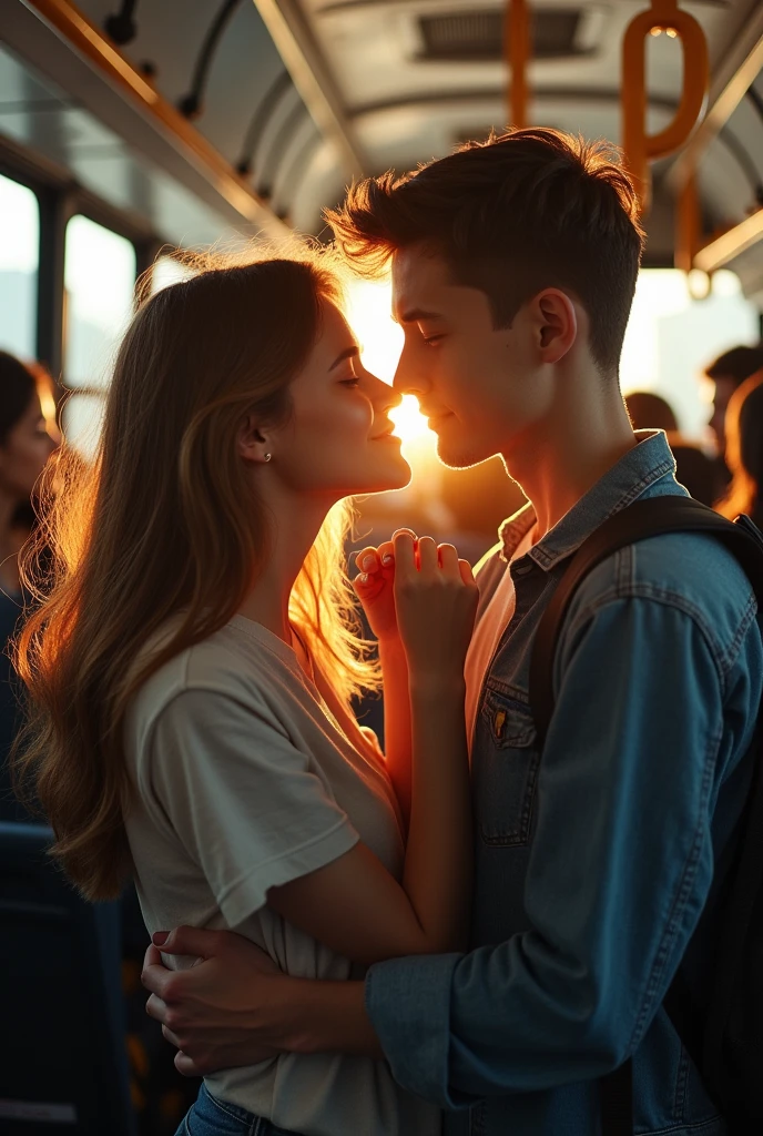 A gurl and boy in relationship and they were in the collage buss and the gurl bite boy hand and the by bute girl chiks