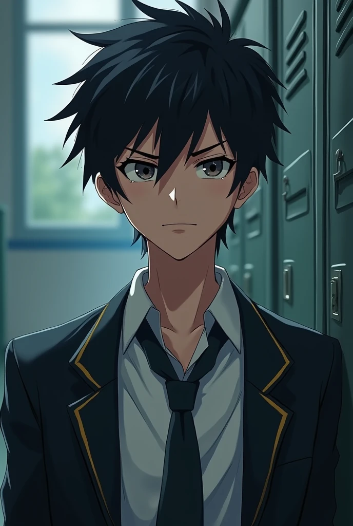Anime boy in school dress 16 year old like bad boy