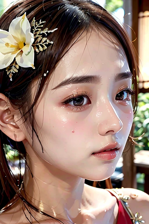 ((Japan women))、hightquality、Glossy glossy skin、((glistning skin))、Lush bust、((​masterpiece、top-quality、ultra-detailliert、Film Light、intricate-detail、hight resolution、ighly detailed))