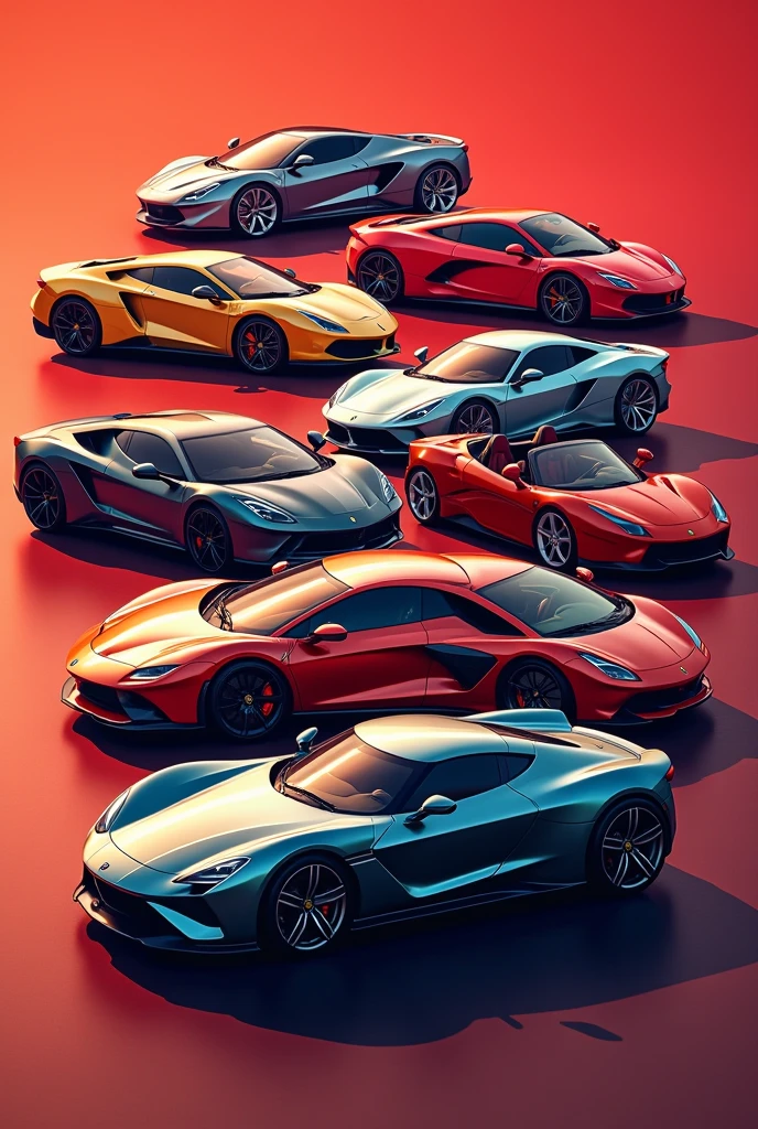 Make a short YouTube thumbnail of the top 10 most expensive cars that is very eye-catching and attractive to the public ,  and have a text on the top that says TOP 10 of the most expensive cars