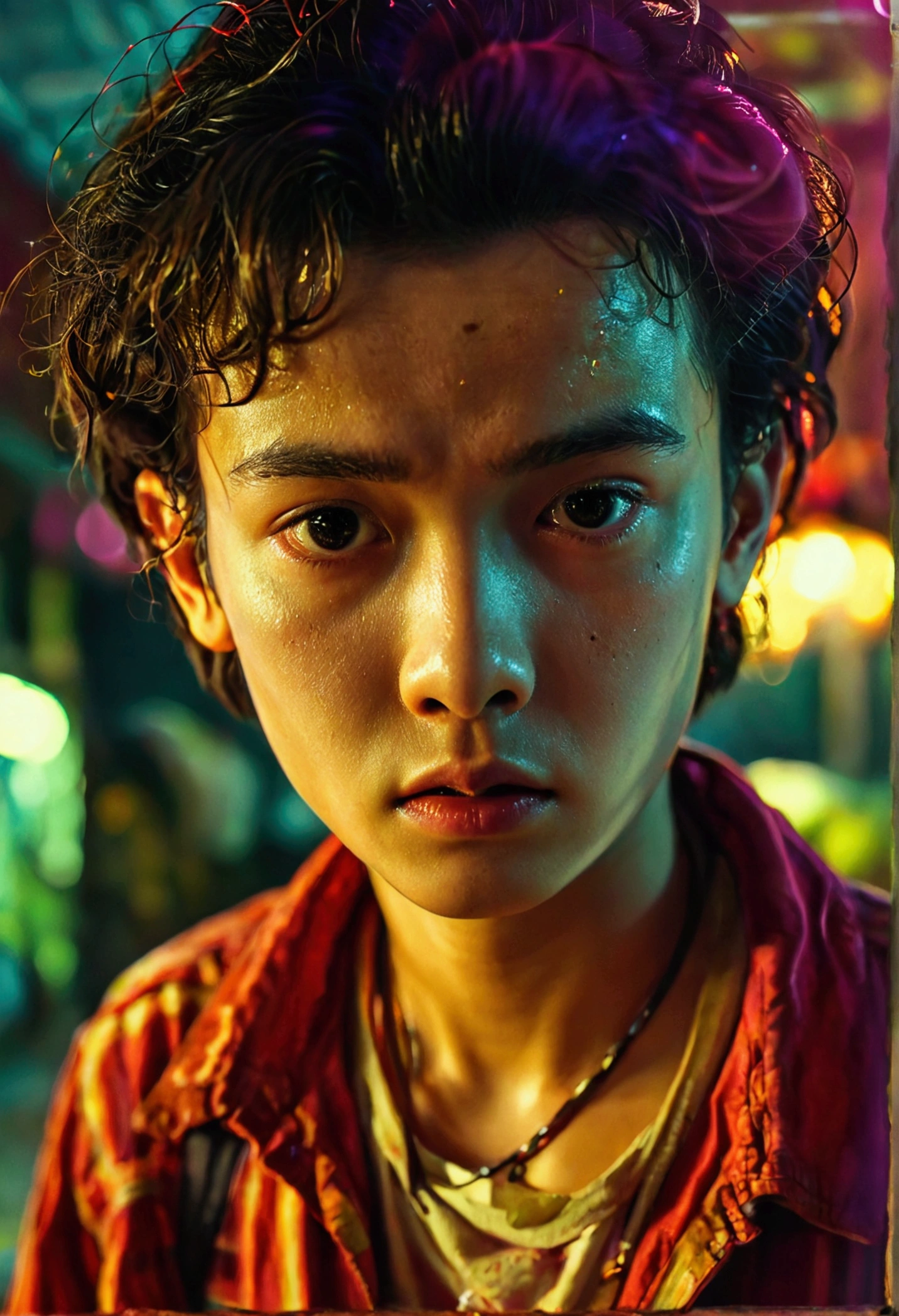 Genre image from the movie stranger things With the lighting and color of the style picture from the movie stranger things Typical of the split in Thailand in the 90s' Provincial Location There are Thai actors in Thailand.Thai Edition, Thai People Show All