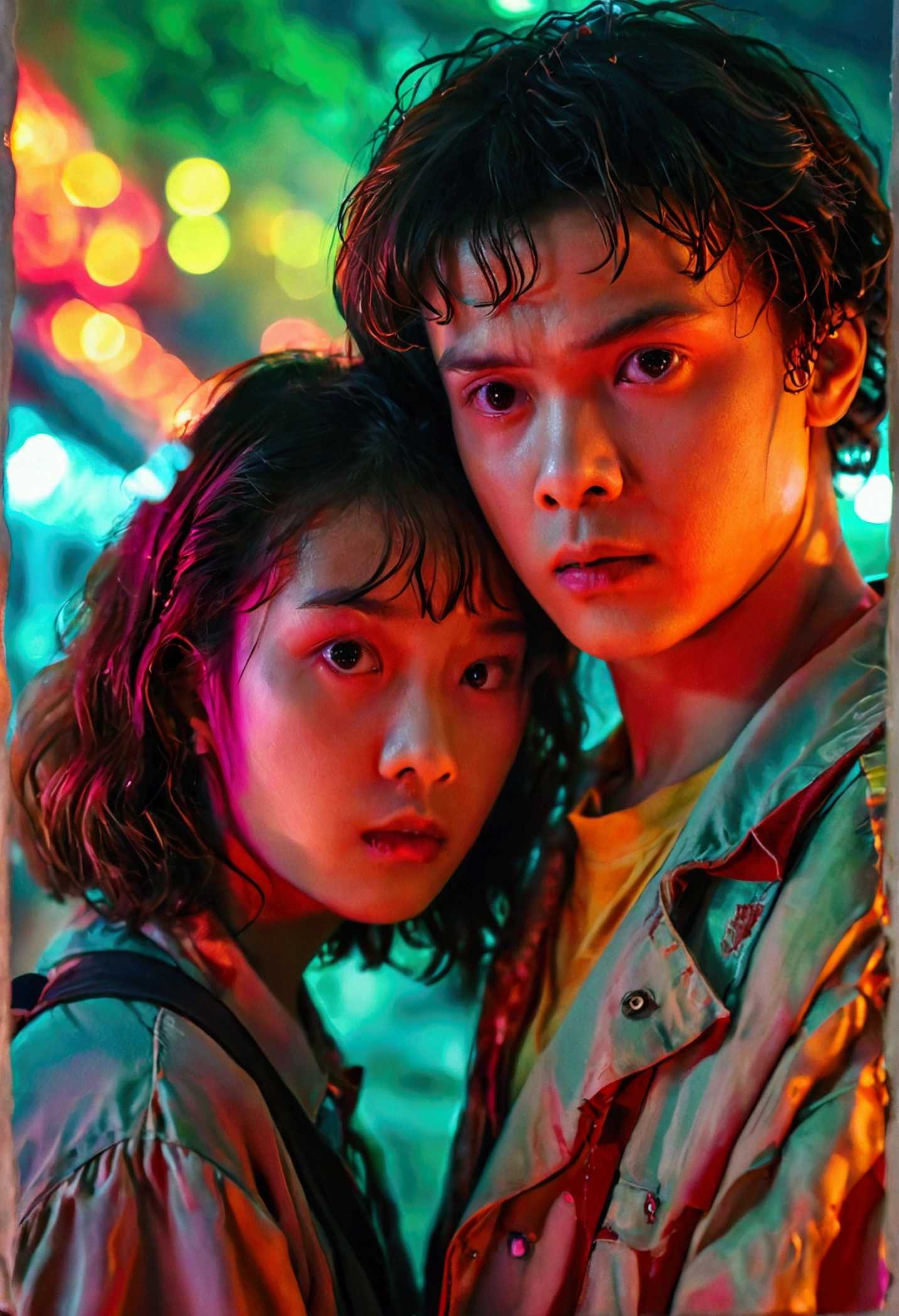 Genre image from the movie stranger things With the lighting and color of the style picture from the movie​ stranger​ things Typical of the split in Thailand in the 90s' Provincial Location​ There are Thai actors in Thailand.Thai Edition, Thai People Show All