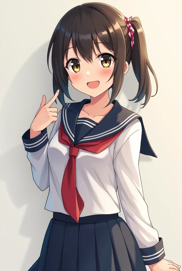 (((Pixel Perfect, Perfect in every detail))), alone, One person, Takamiya Nasuno, school uniform, View your viewers, smile
