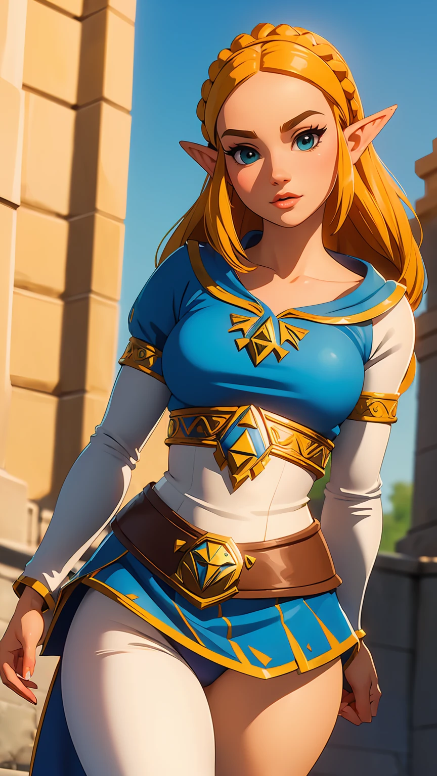 ((masterpiece)), ((best quality)), (detailed), perfect, solo, zelda, gorgeous woman, Princesa Zelda como reina de España, (en el palacio real de España)