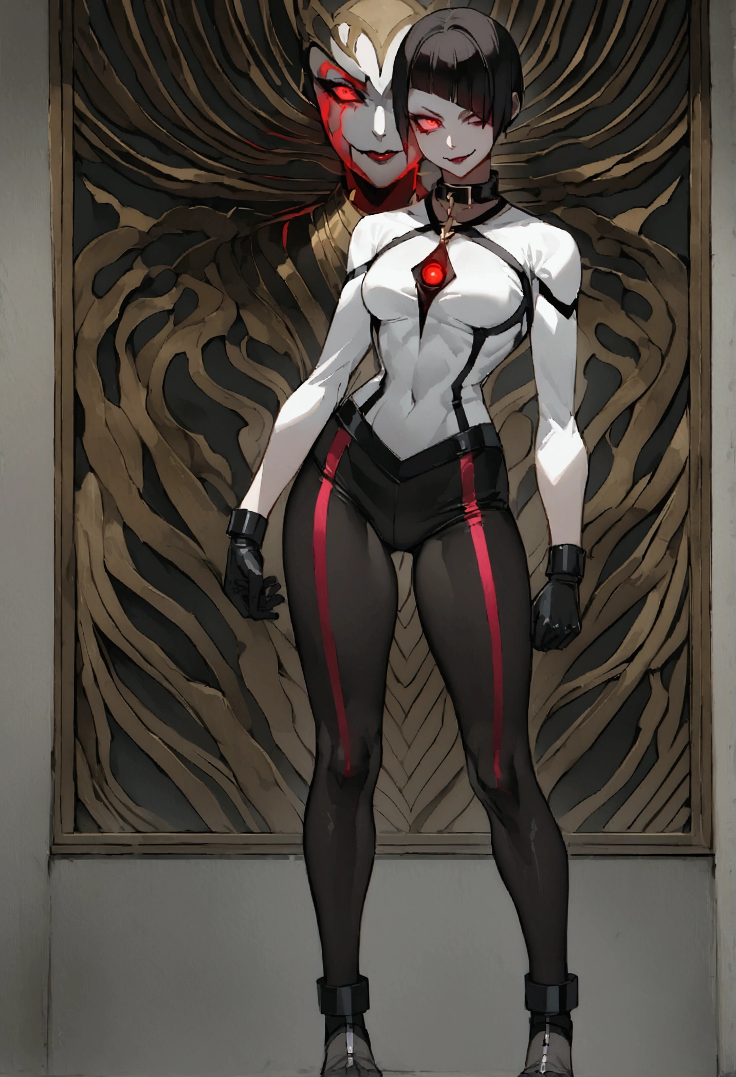 (((with your back to the viewer))), (((best qualityer))), (((perfectbody))), (((1girl))), Beautiful African American woman in oriental cyberpunk jacket, (((glossy black skin))), (((fully body))), (((dental floss))), (((afro girl))), (((coxas nuas))), (((DuneWalker))), high collar, digitalpainting, matte red, Digital illustration, extreme detail, digitl art, 4K, ultra HD. Your skin is deep, rich color and her hair is pulled back into two braids, ((best qualityer)), (((Bettie Page))), (((clothes 100% vermelha))), (((slim))), (Muscles),  (((Red suit))), ((Perfect masterpiece)), (detailded: 1.4), (absurdrez), (((Bob Hair))), (((full body fitness, neckline showing part of the breasts)), (((white hair woman, blushful))), 21 year old woman, beautiful sexy woman, giant robot pilot, wild with perfect corpo fitness, wearing small mecha battle armor clothes, tiny thong, Simon Bisley styled for the cover of Heavy Metal magazine, clothing with Japanese cyberpunk graphic patterns, Halftone pattern and vertical stripes, earth tone, exiting the body of a giant robot