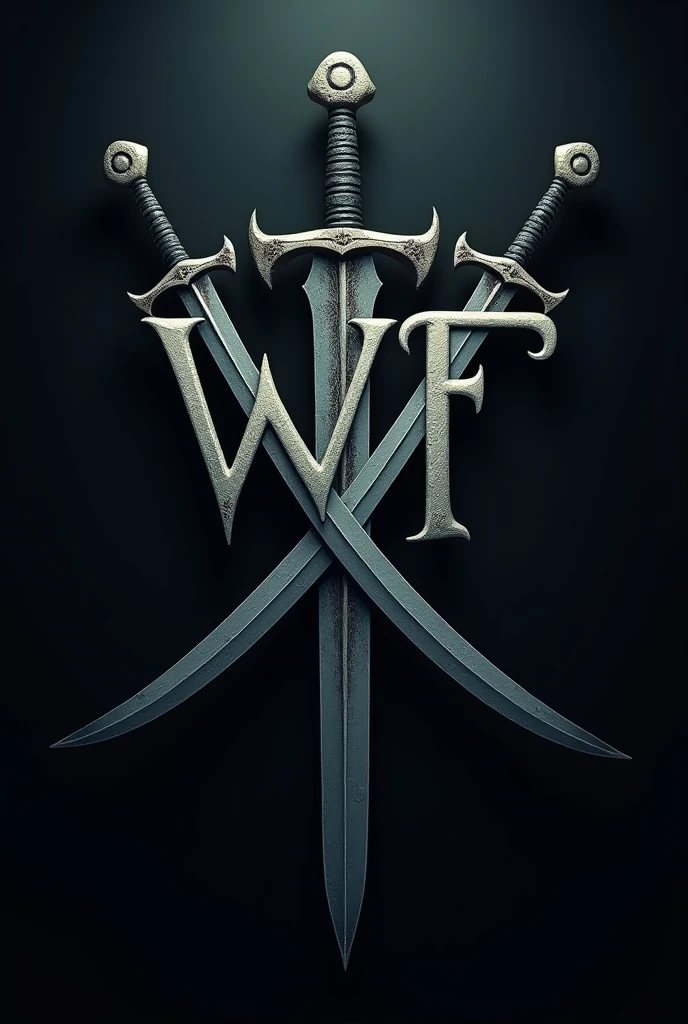 Sign with the letters "WF", two swords design Darck