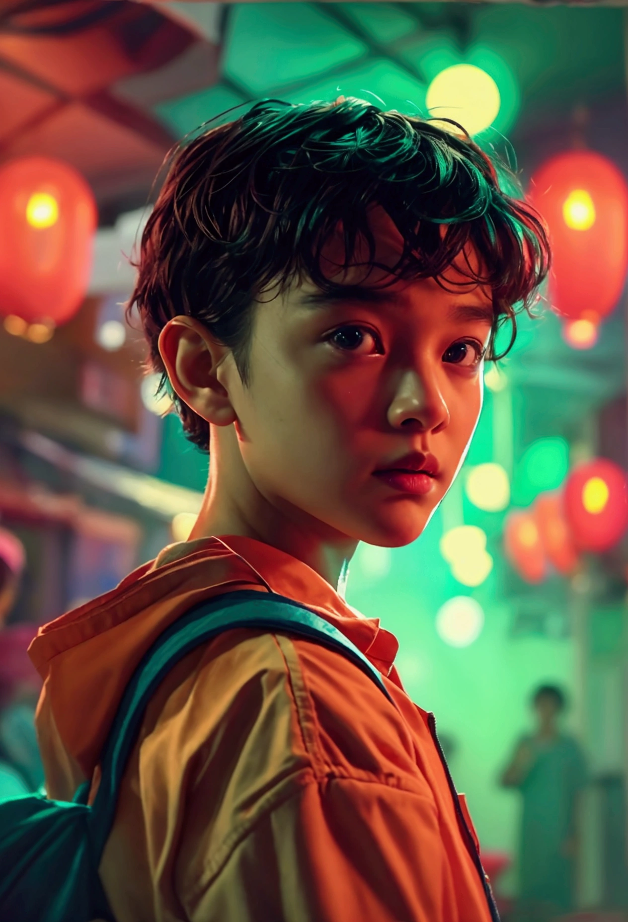 Genre image from the movie stranger things With the lighting and color of the style picture from the movie stranger things Typical of the split in Thailand in the 90s' Provincial Location There are Thai actors in Thailand.Thai Edition, Thai People Show All