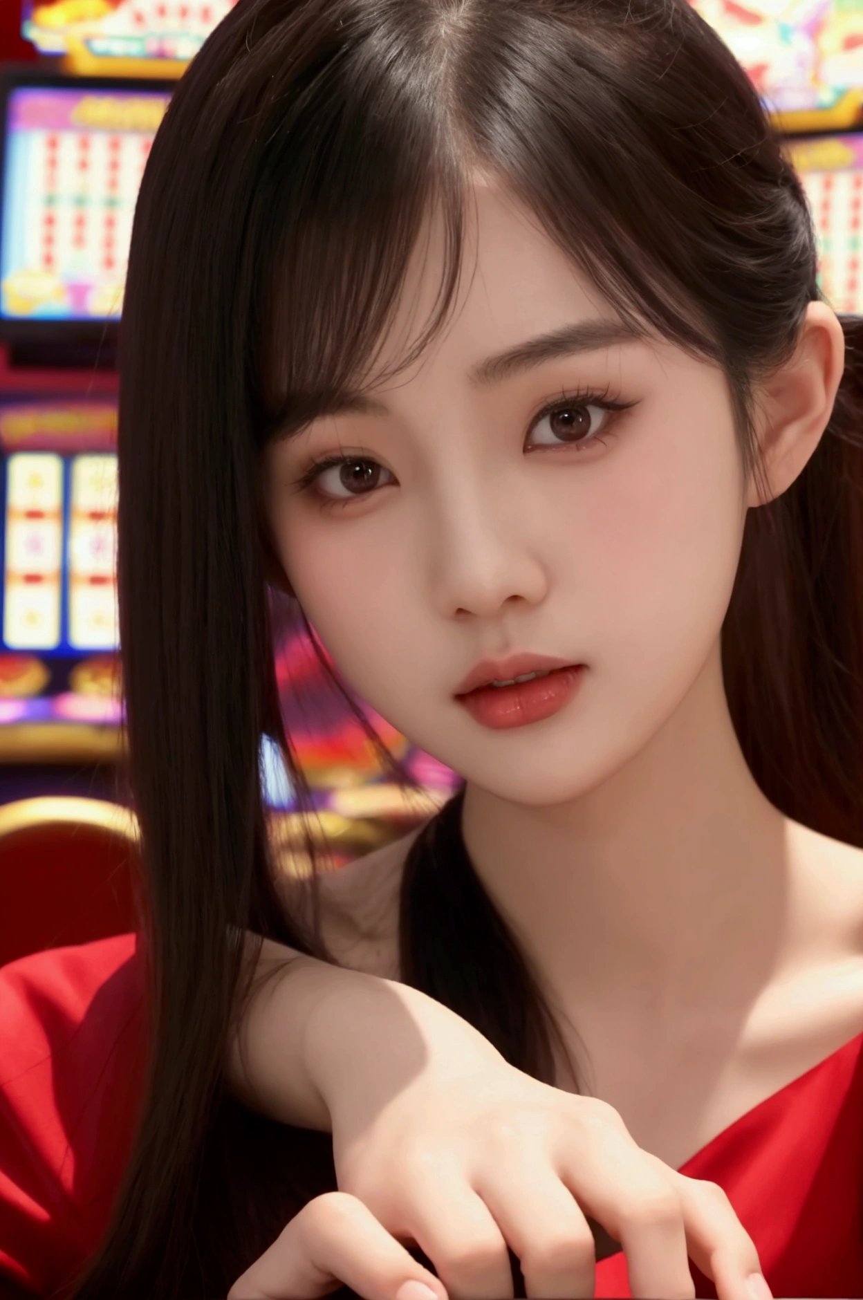 Asian Girl Cute Play Slot Gambling online