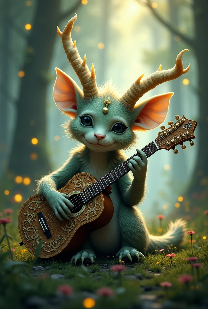 Ismigol playing the guitar