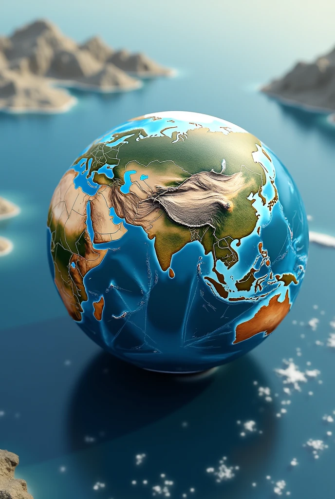 Make a picture of the island of Chios on a globe where the island is indicated.
