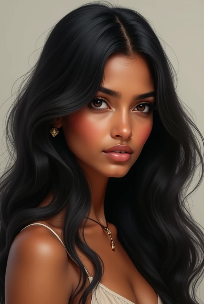 Long hair beautiful girl more indian and more longer hair more realistic