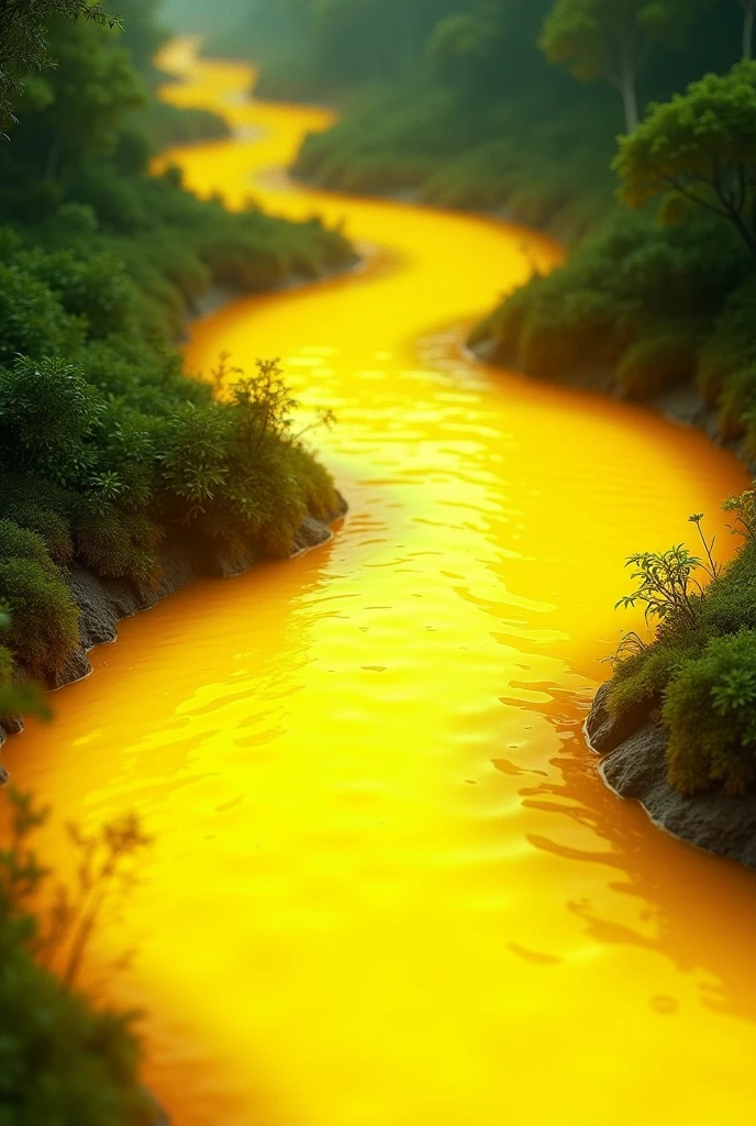  River of bright yellow liquid 
