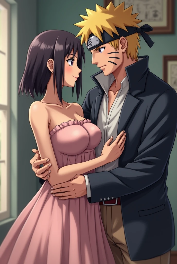 //quality, (masterpiece:1.4), (detailed), ((,best quality,)),//(Naruto uzumaki and Hinata Hyuga from naruto) (Forehead Leaf Village Band from anime Naruto) (Hiperrealict) (naked) (big tits) , (grey eyes) , (hair purple) (clothes showing her intimate part) 