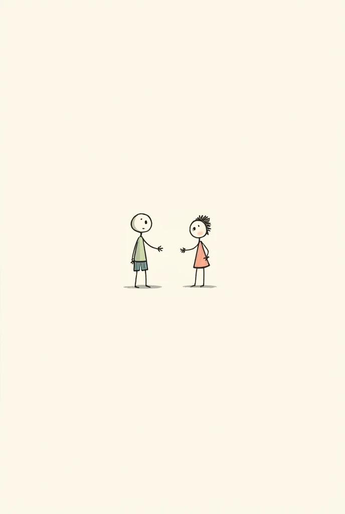 two , boy and girl, in a stick figure
