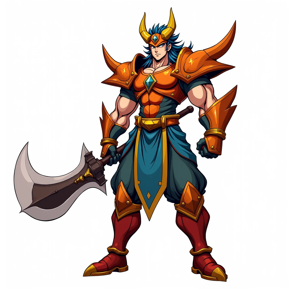 rpg hero drawn by akira toriyama, white background