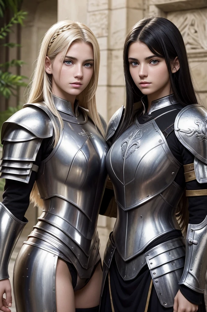 two sisters womans break: catholics, blonde, perfect face, detailed face, warriors roman, 20 years old, 2.0, using sexy armor , soft lesbians break: catholics, black hair perfect face, detailed face, warriors roman, 19 years old, 1.9, using sexy armor , soft lesbians, full body