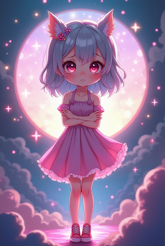circle shape , cute character , girl , smart , shy , genus , fantasy , magical , sic-fi , anime ,full body , cool
