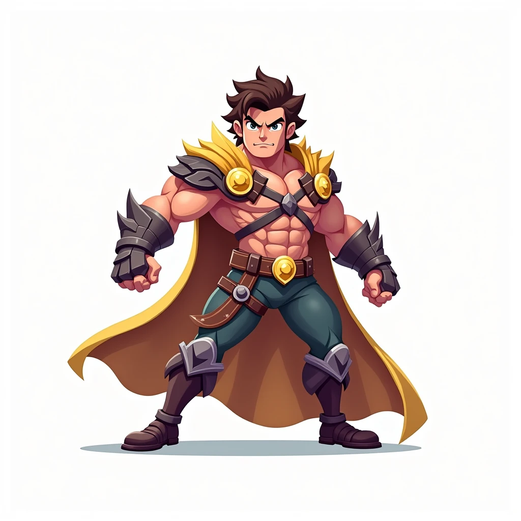 cartoon style rpg hero, white background