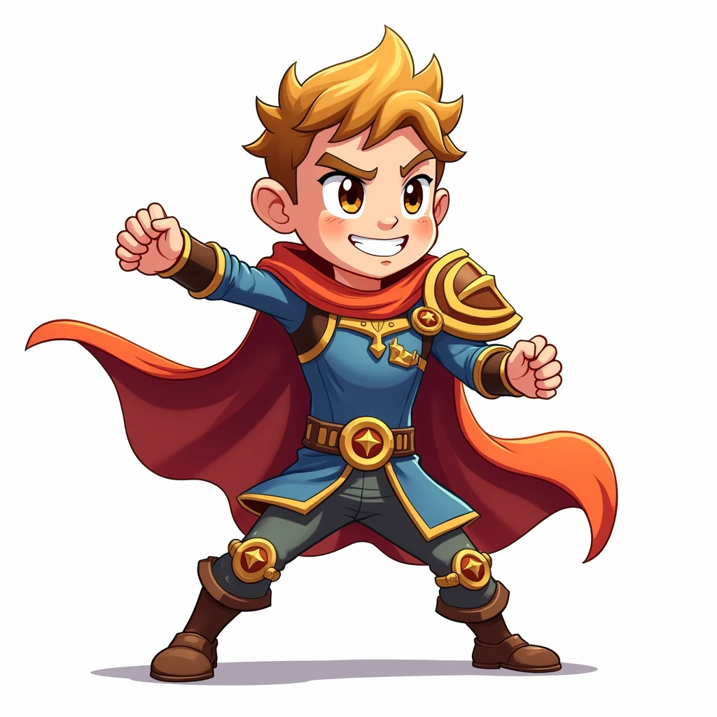 cartoon style rpg hero, white background
