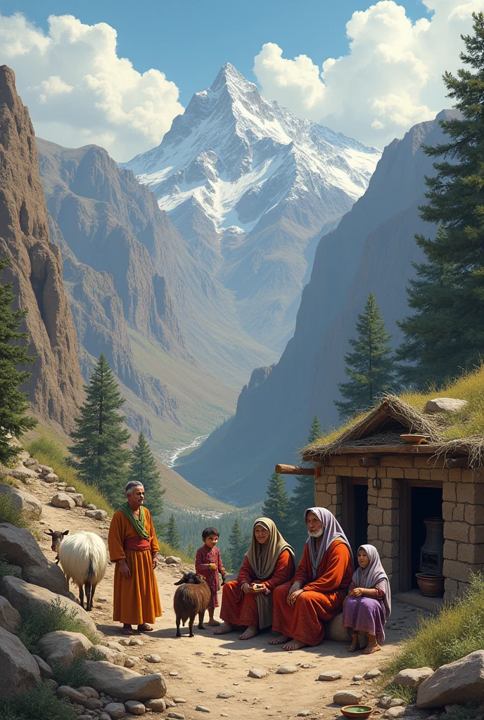 A kurdish Family in the mountains