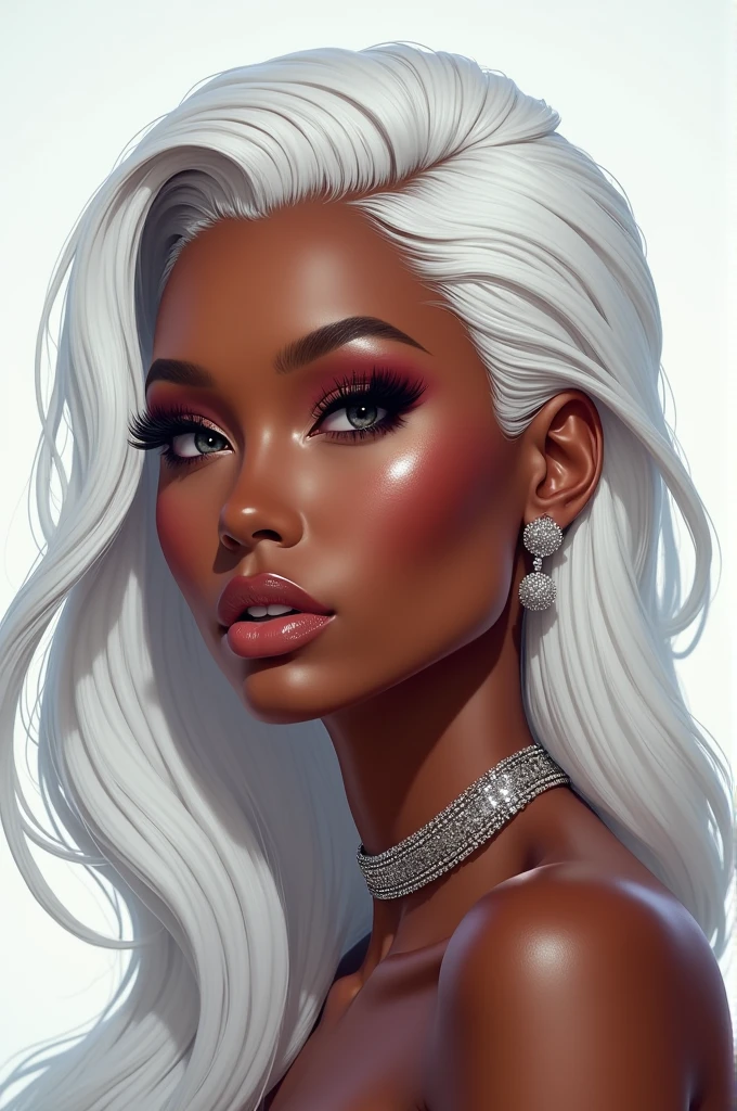 Draw Megan Thee Stallion with white hair