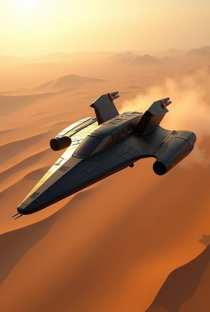 Star Wars Fastes Fly Motor Black Armour in Desert