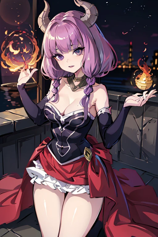 beautiful Alluring Gothic female Clown, Fantasy Theme, skin only, Ghost Train Journey Outside, Purple and black stripes, gothic clown makeup, Stylish frilly outfit, Inner Color,Curly hair,Twin tail hairstyle, Princess cut,Almost no clothes, beautiful D&D. Character Portrait, Unlucky, Dark fantasy, detailed, Digital Art, 極限までdetailedに, Polished, beautiful, 超detailedな, Complex, Elaborate, Scrupulous, Sharp focus, Unreal Engine, 3D Rendering, Volumetric lighting, reflection, Shiny, Digital Illustration, Pause, Suggestive Pause, Full Body Shot, 💖❤💕💋❣Glamorous Body,Backlight,Plump thighs,Realistic Flesh,Playing with purple fireballs,