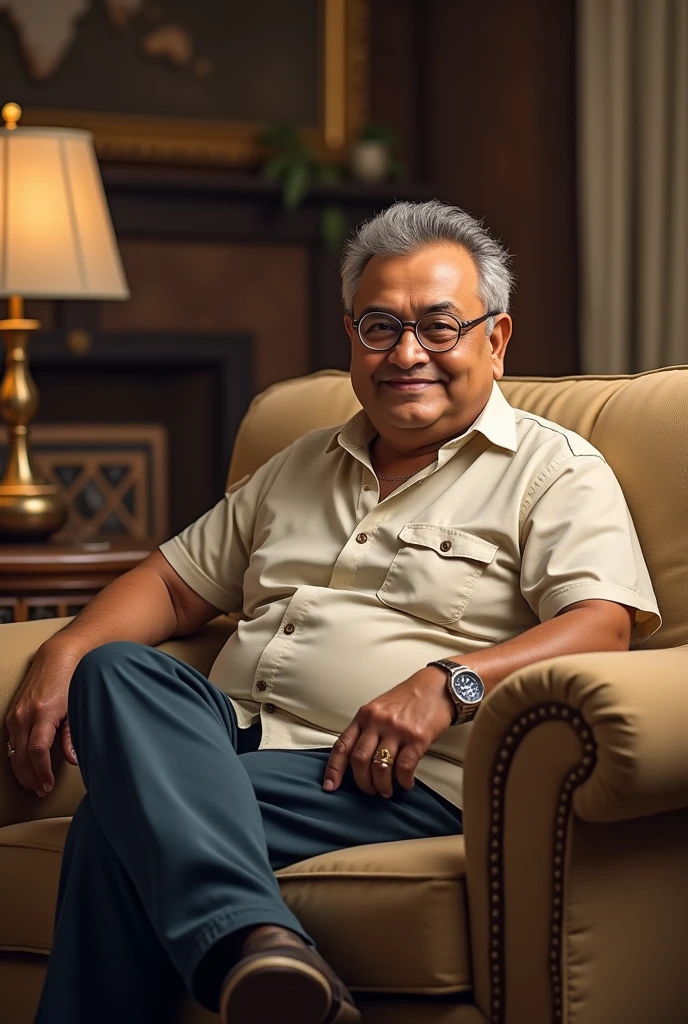 Dilip Joshi , sitting on sofa