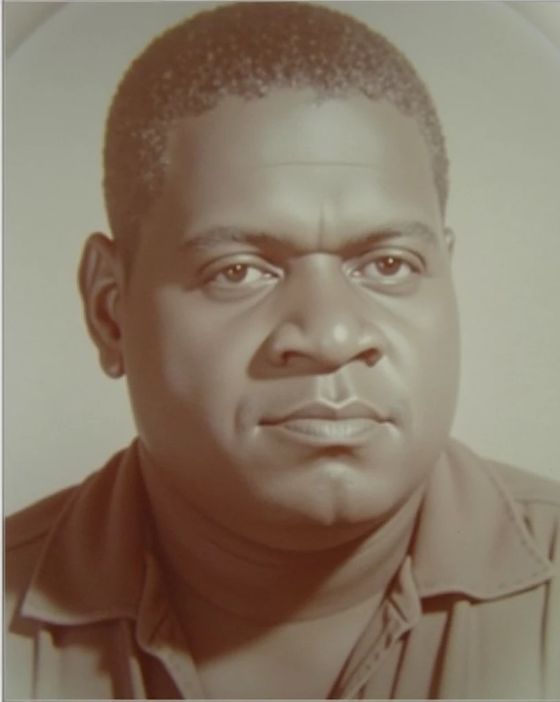 photorealistic retro portrait of Petronio Alvarez the cuco, incredibly detailed face, beautiful eyes, detailed facial features, intricate hairstyle, dramatic lighting, warm color palette, cinematic composition, masterfully rendered, hyper-realistic, high-quality, 8k, photographic
