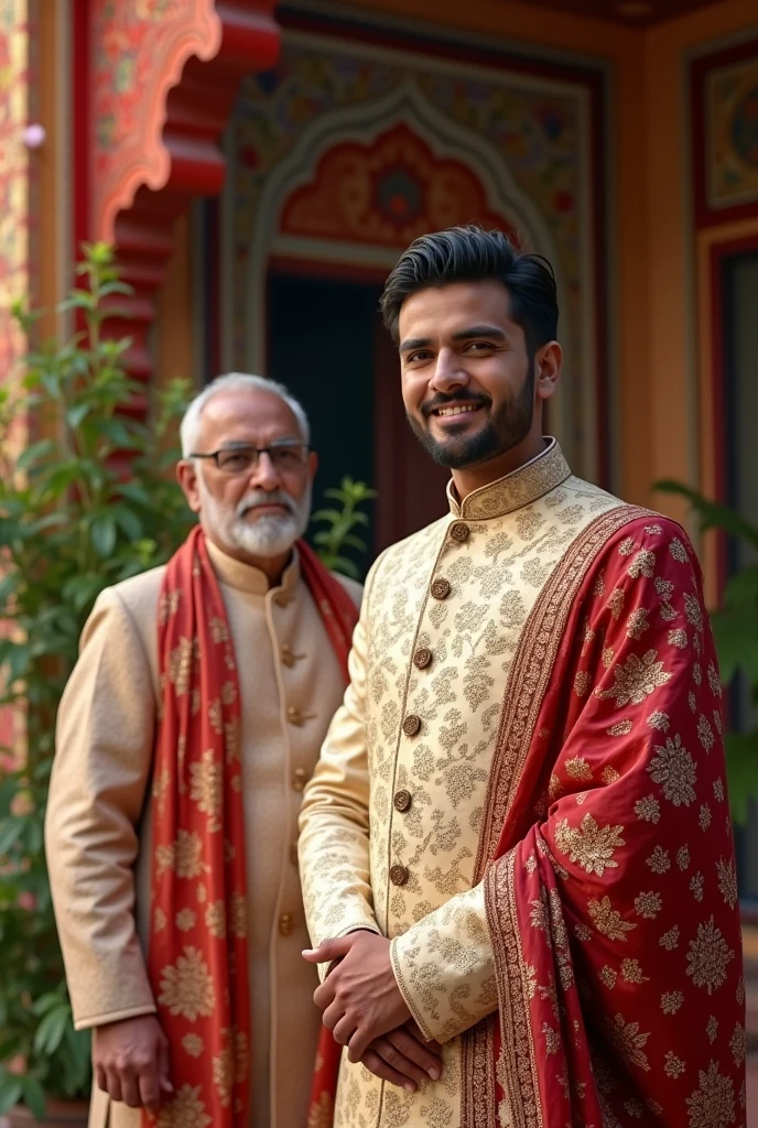 A man hired a serwani from a neighbor to get his son married