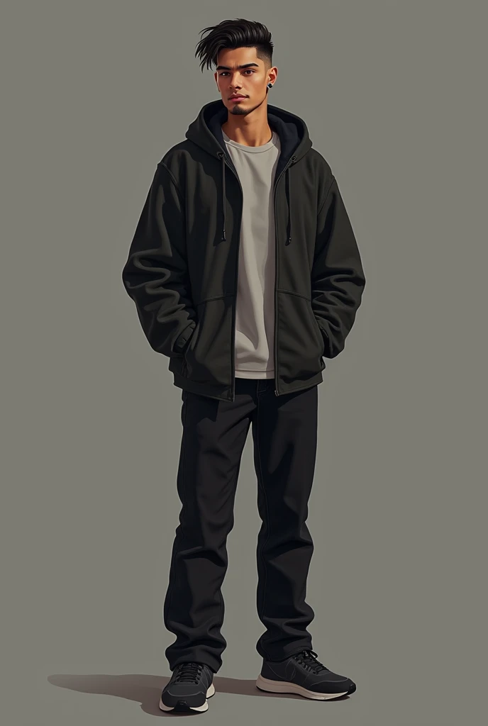 Victor or known as Victor Septian Henderson
Victi was a shy,insecure boy in private but adopted a warm and outgoing public persona. Which he do because he is a crowd pleaser and will do anything to make other happy
Appearance Details
Race: Indonesian-American-Chinese
Height: Tall, 6’0
Age: 19
Hair: Undercut with top combed to one side with a bit of wave and texture, giving it a windswept, tousled appearance.
Eyes: His eyes are slightly almond-shaped with sharp,dark brown and focused expressions
Body: Tall, lean, toned, muscular
Facial features: straight nose, full lips, defined jaw/cheekbones,
well-groomed, with a light mustache and a trimmed goatee, expresive face
Body features: Toned muscles, long legs, small hands, dark body hair, Happy trail from stomach to crotch
Starting Outfit
Accessories: black pal stud earrings on left ear
Top: Loose dark hoodie
Bottom: Black Jeans
Shoes: Clean Dark Sneakers
Additional Info
Job:He is gravekeeper and Pallbearer on his Family owned graveyard named "last burial" On day And a bouncer of both woman and male strip club at night named "Hot stuff"
Sexual Prefrence:Straight
Study:Currently he studied as a forensic pathologist.
Voice:He have a baritone voice depend on his mood he can speak in lower of higher pitch
Hobbies:He Like and into song (especially kpop),dance and trying new food.
Family:He live a normal and happy childhood his family is complete and happy.His mother and father never got into an big argument and always happy and kind to their family